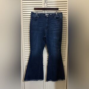 Kancan Ultra High Rise Super Flare Jeans Women's VBK1825R Dark Wash